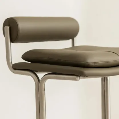 Minimalist Glam Tufted Padded Seat Metal Bar Stools Image - 4