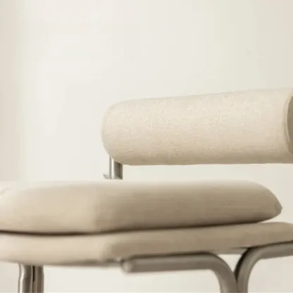 Minimalist Glam Tufted Padded Seat Metal Bar Stools Image - 7