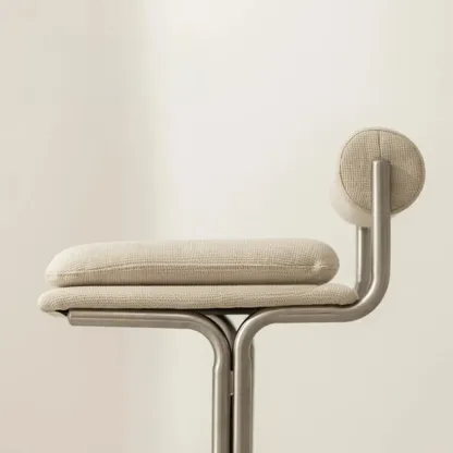 Minimalist Glam Tufted Padded Seat Metal Bar Stools Image - 8