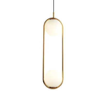 Globe Pendant Lighting Modern White Glass 1/2 Lights Black/Gold Hanging Ceiling Lamp for Bedroom Image - 15