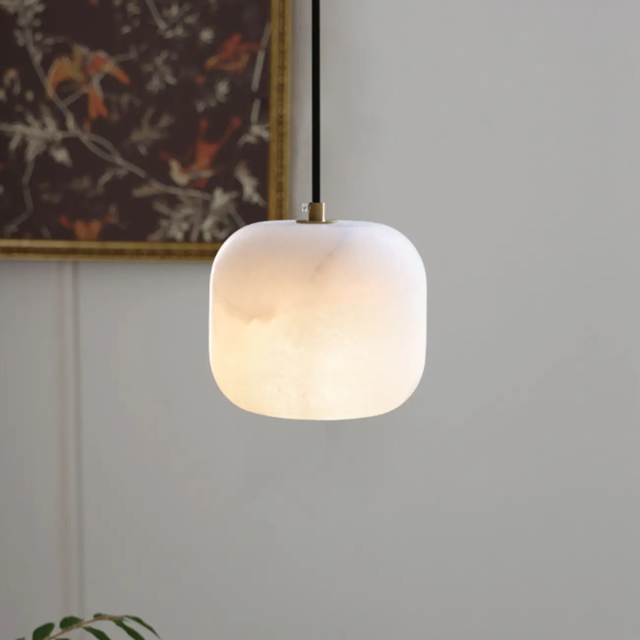 Minimalist Organic Geometric Alabaster Pendant Light Image - 2 | homeyfad