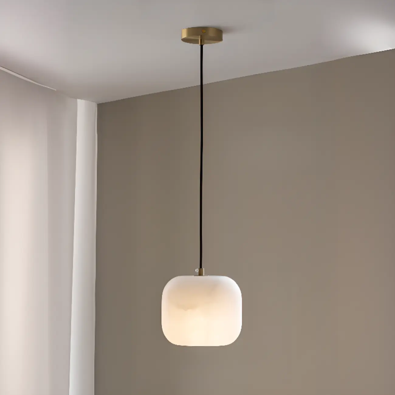 Minimalist Organic Geometric Alabaster Pendant Light Image - 3 | homeyfad