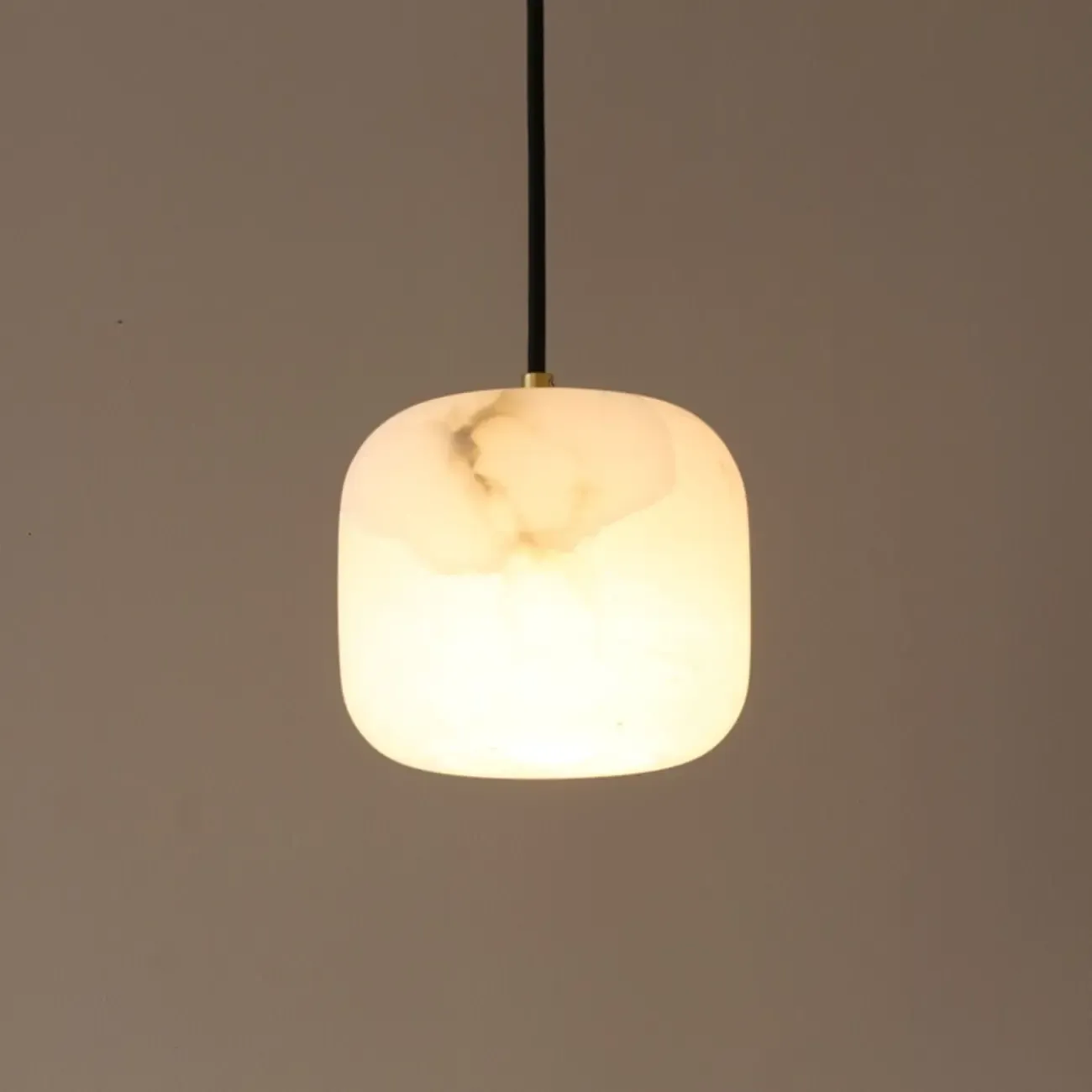 Minimalist Organic Geometric Alabaster Pendant Light Image - 5