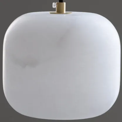 Minimalist Organic Geometric Alabaster Pendant Light Image - 7