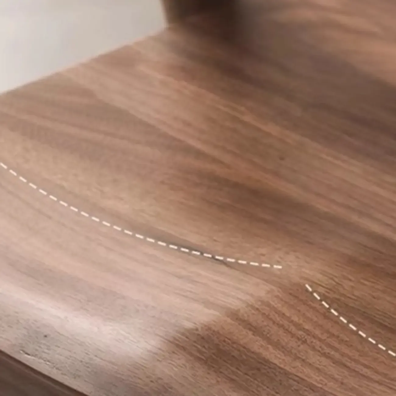 Scandinavian Open Back Armless Walnut Wood Dining Chairs Image - 8