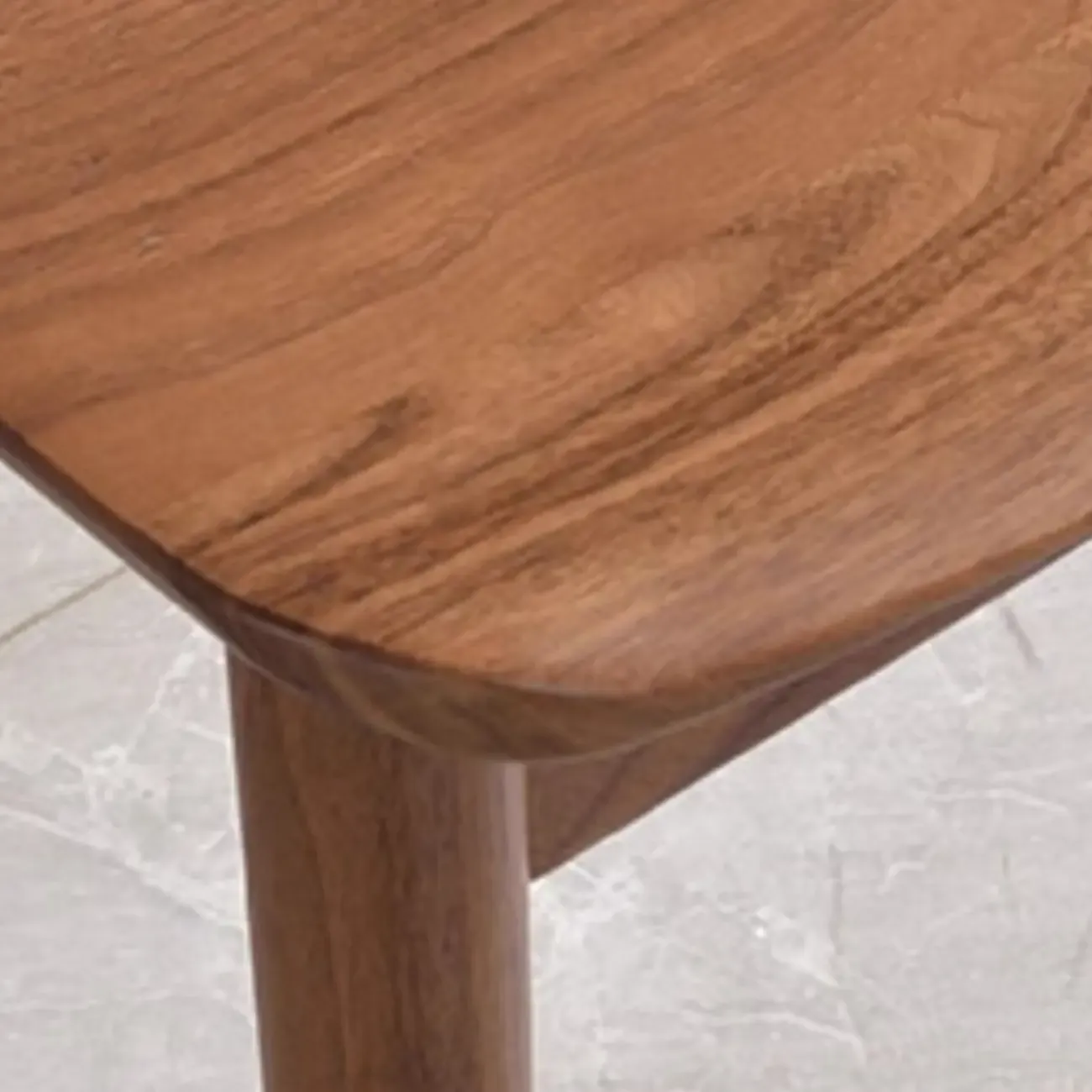 Scandinavian Open Back Armless Walnut Wood Dining Chairs Image - 10