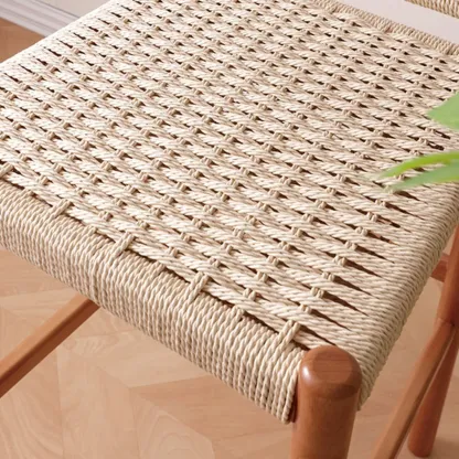 Counter Height Footrest Modern Woven Rope Bar Stools Image - 6