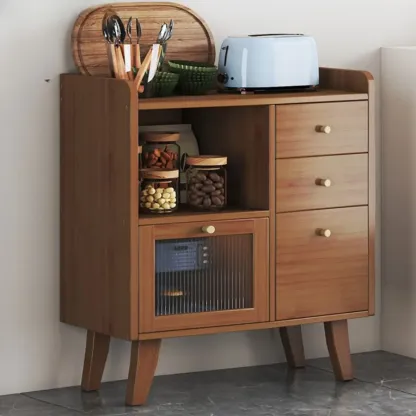 Modern Bamboo Narrow Buffets Cabinets Storage Image - 11