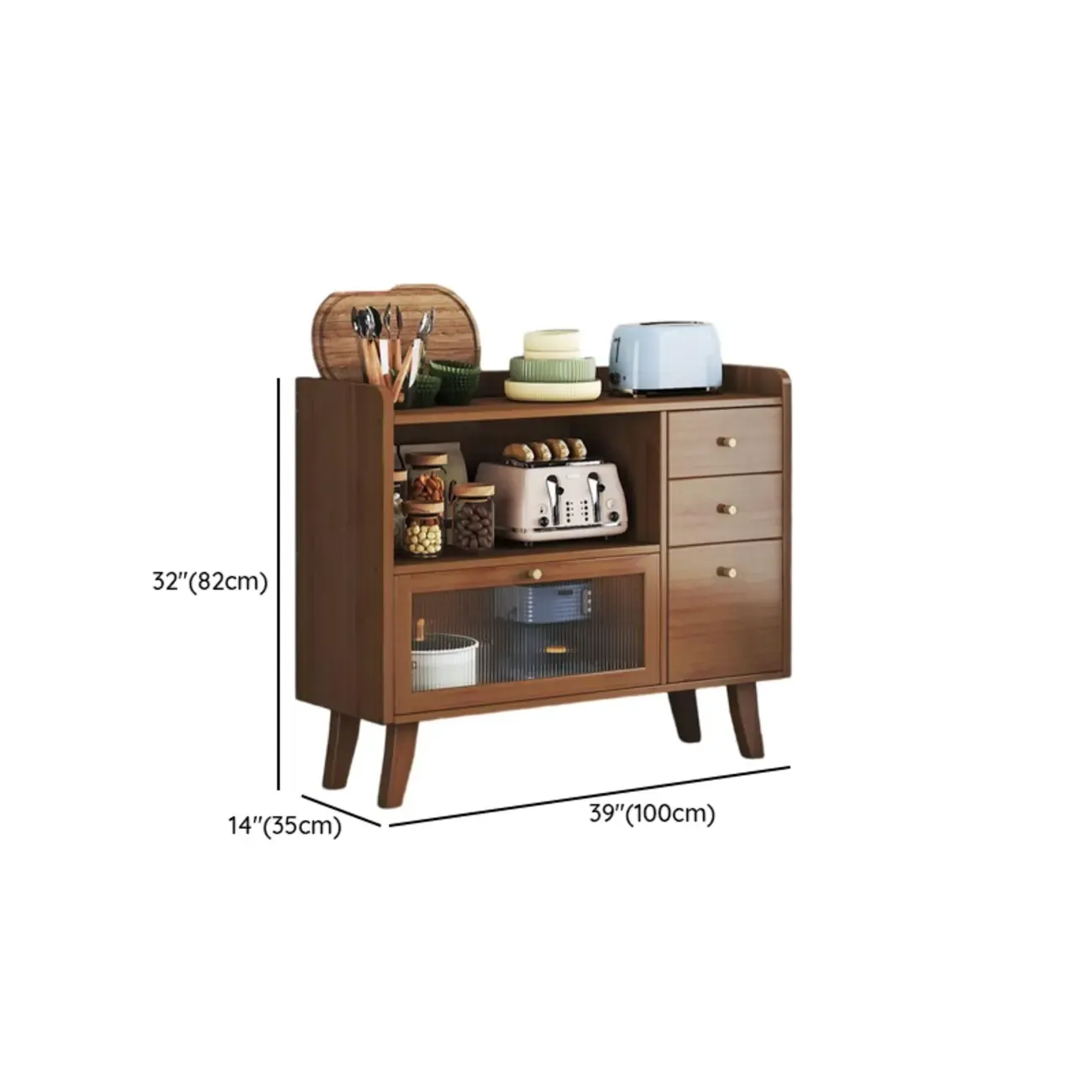 Modern Bamboo Narrow Buffets Cabinets Storage Image - 14