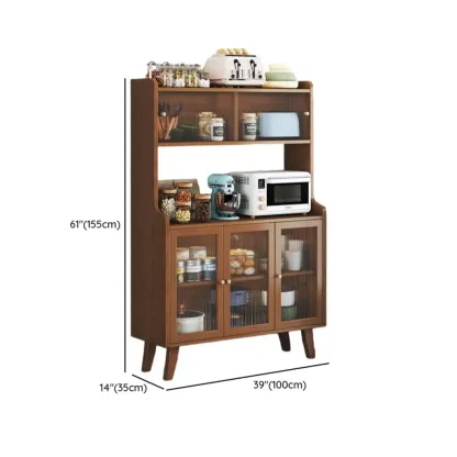 Modern Bamboo Narrow Buffets Cabinets Storage Image - 18