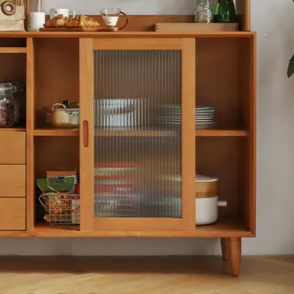 Sliding Door Wood Modern Sideboard with Cabinets Image - 4