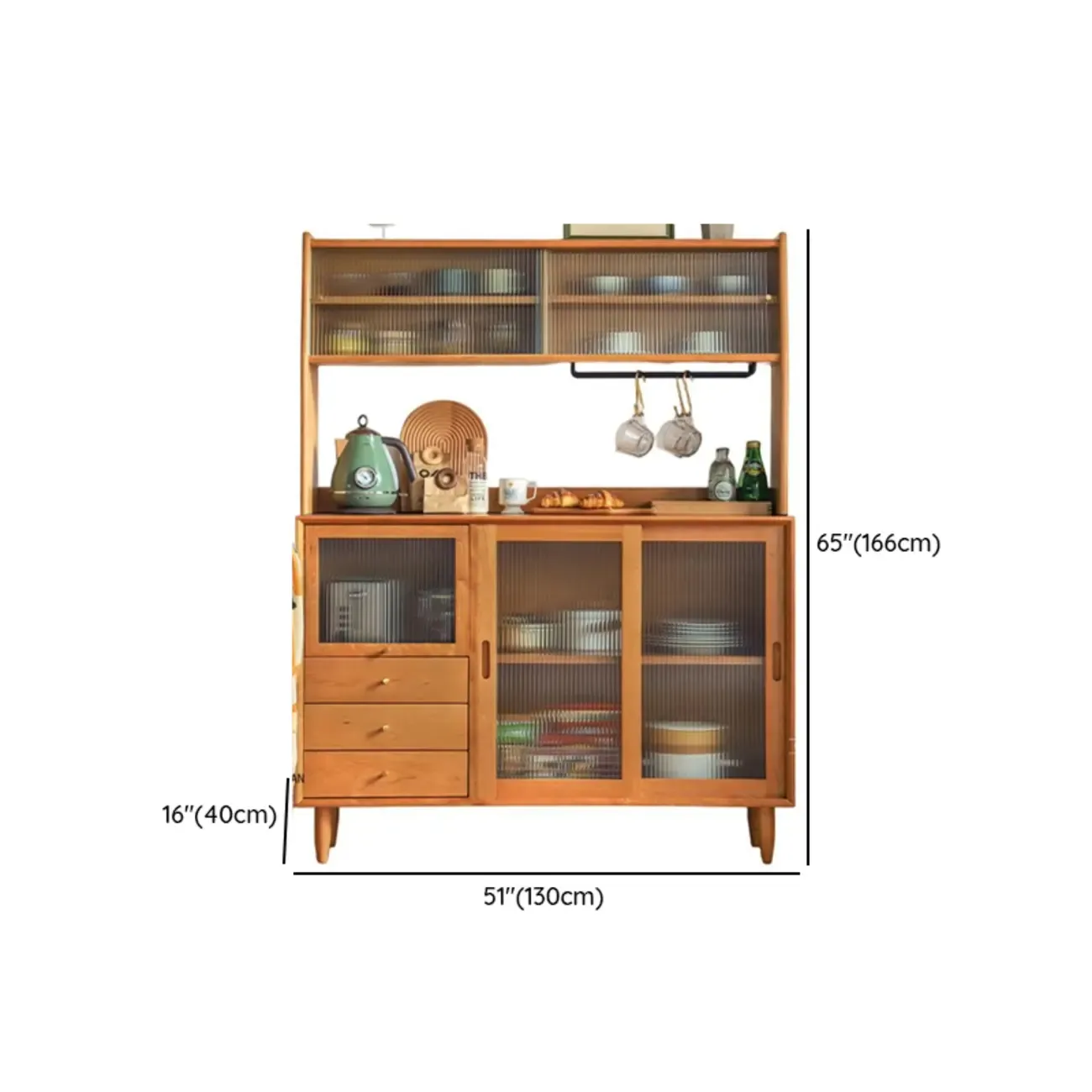 Sliding Door Wood Modern Sideboard with Cabinets Image - 10