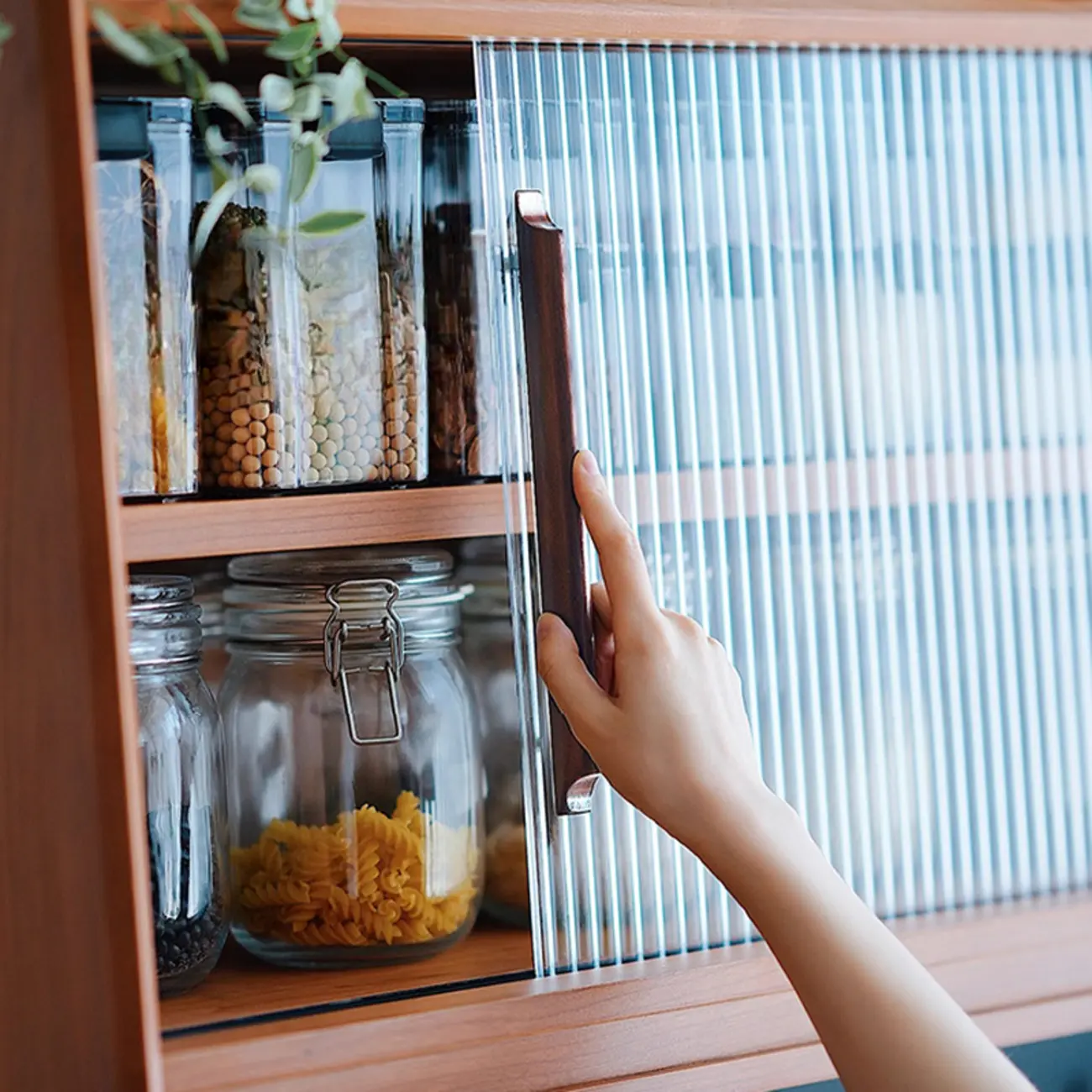 Scandinavian Cherry Pine Buffet Sideboard Open Storage Image - 6 | homeyfad
