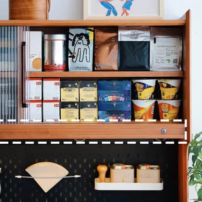 Scandinavian Cherry Pine Buffet Sideboard Open Storage Image - 7