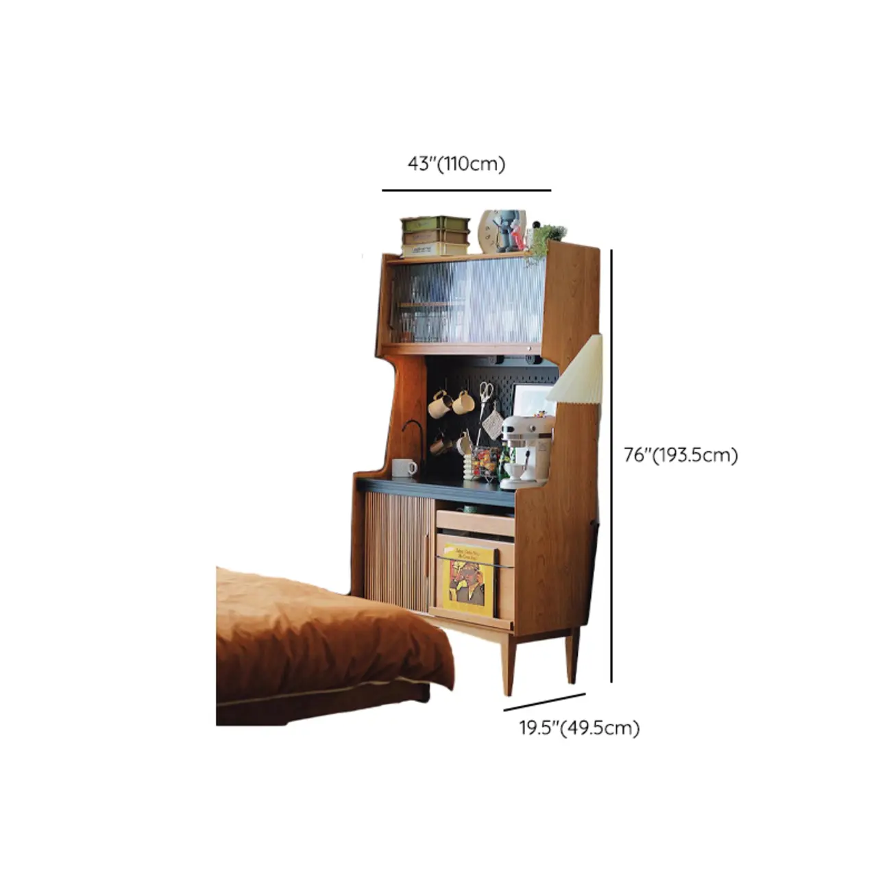 Scandinavian Cherry Pine Buffet Sideboard Open Storage Image - 12 | homeyfad