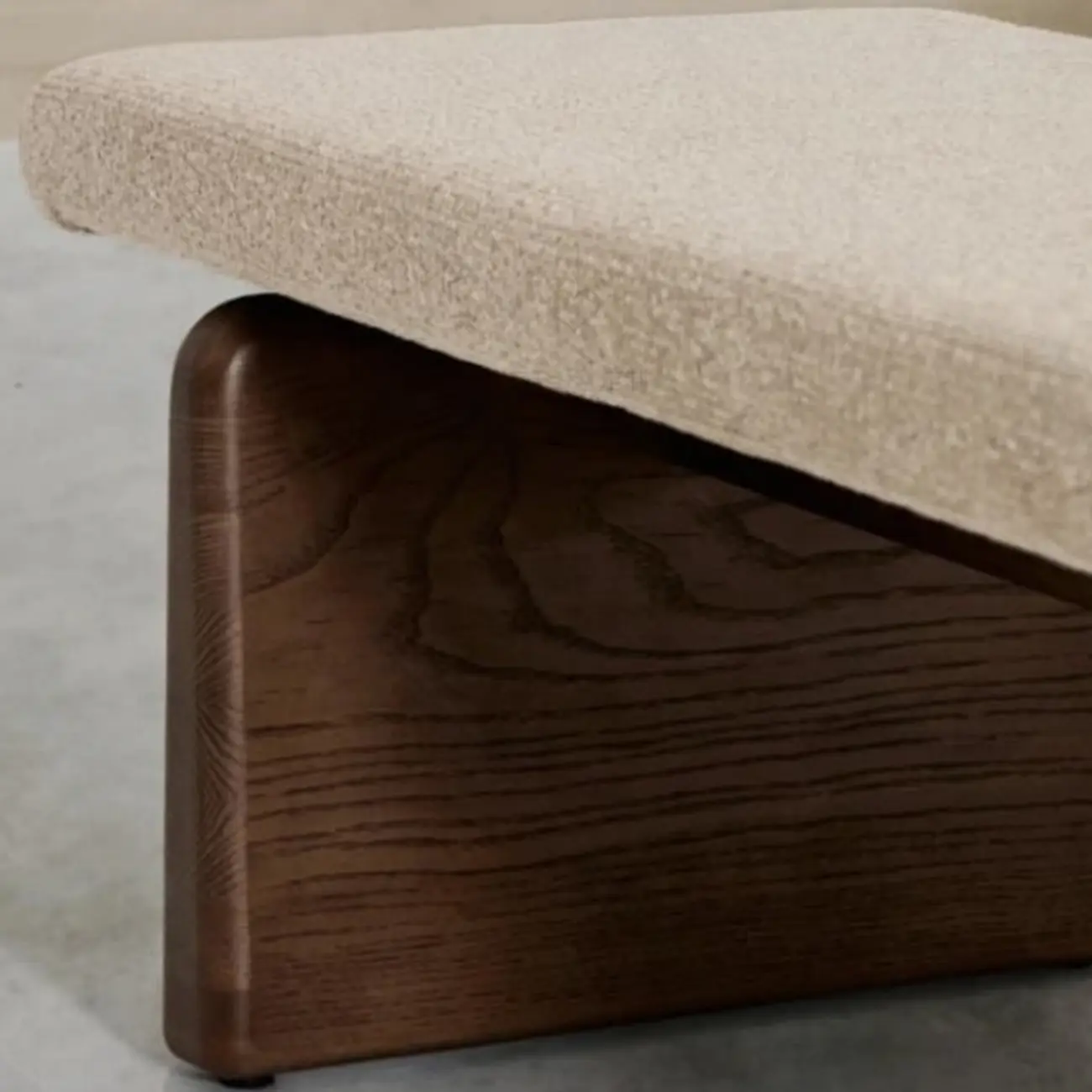 Modern Upholstered Beige Bedroom Bench Wooden Frame Image - 7 | homeyfad