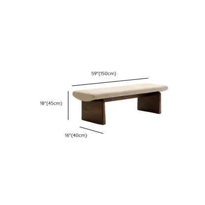 Modern Upholstered Beige Bedroom Bench Wooden Frame Image - 9