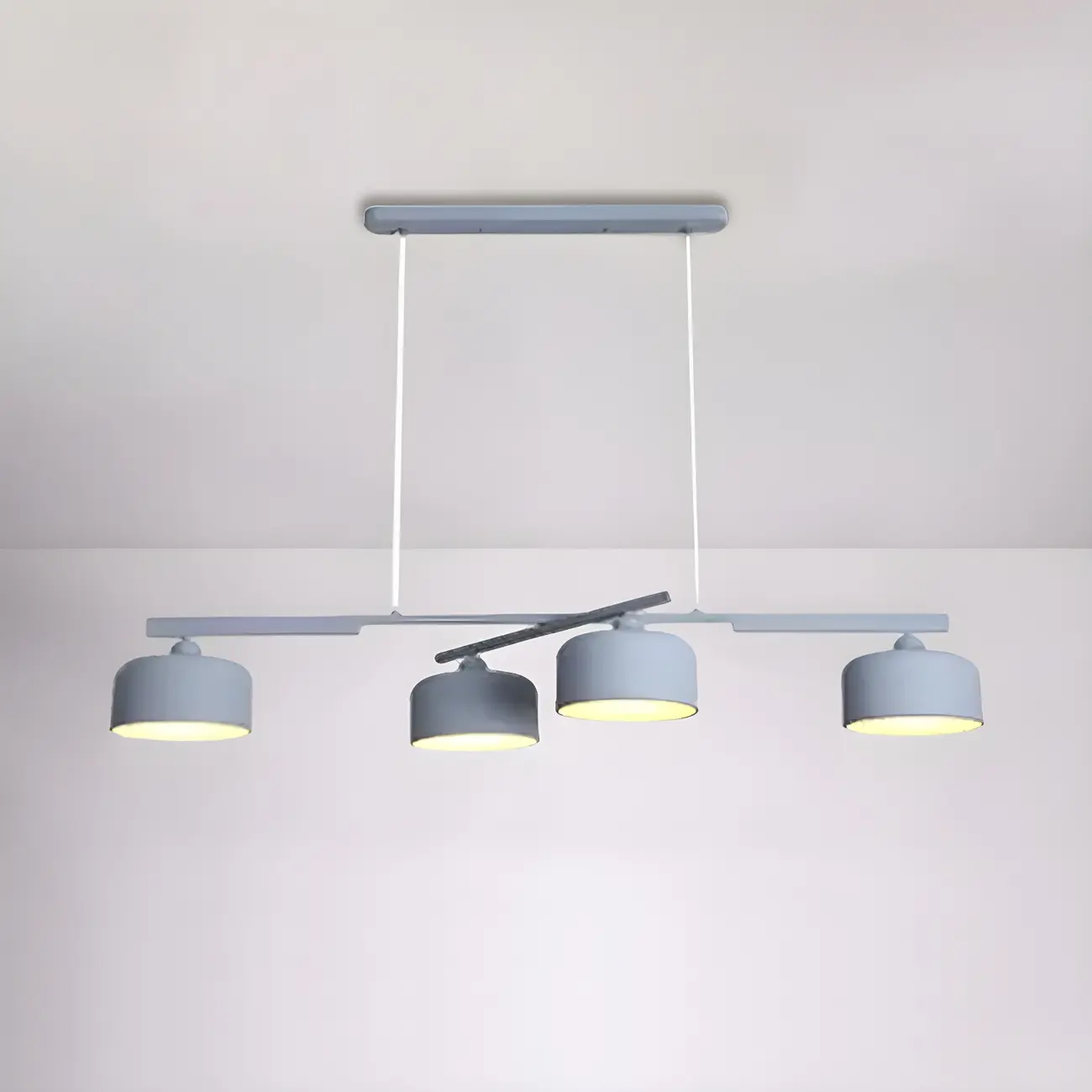 Modern Metal Drum-Shaped Pendant Light for Kitchen Image - 3 | homeyfad