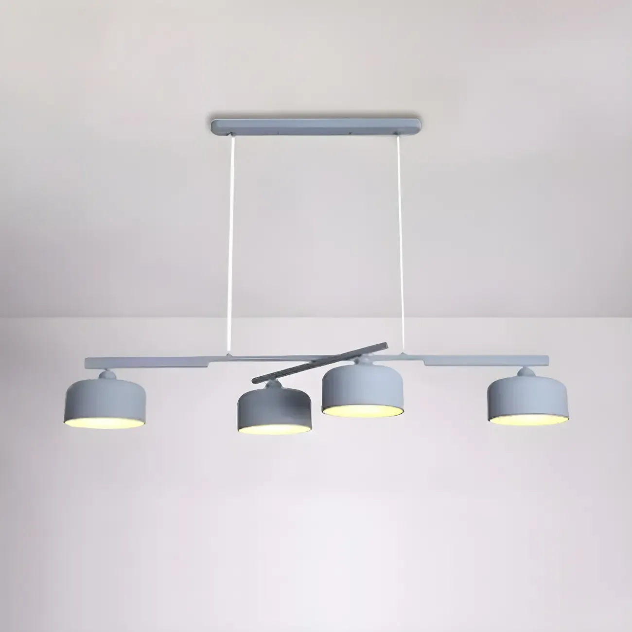 Modern Metal Drum-Shaped Pendant Light for Kitchen Image - 3