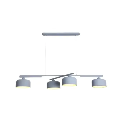 Modern Metal Drum-Shaped Pendant Light for Kitchen Image - 4