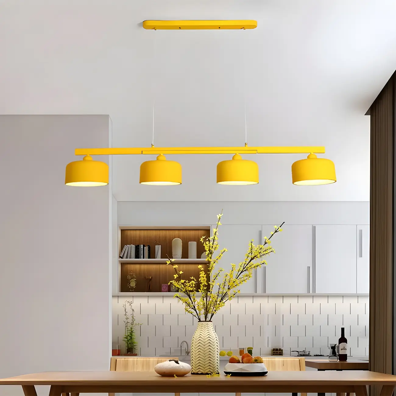 Modern Metal Drum-Shaped Pendant Light for Kitchen Image - 6 | homeyfad