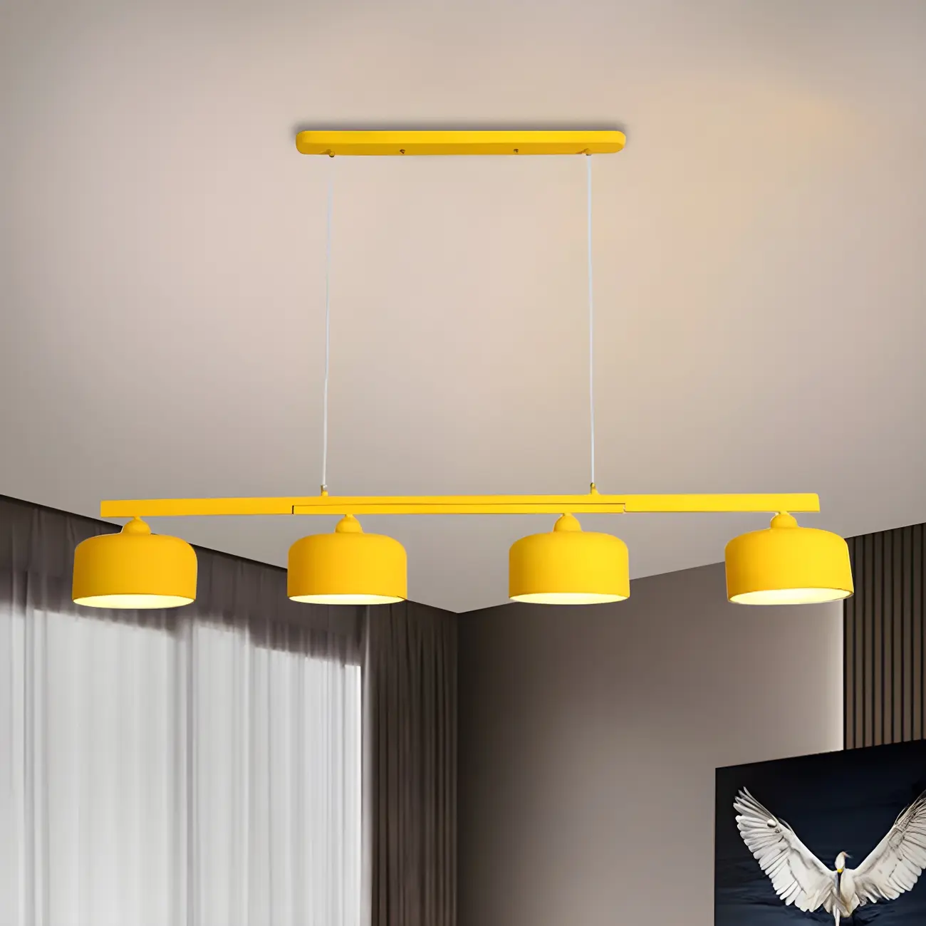 Modern Metal Drum-Shaped Pendant Light for Kitchen Image - 7 | homeyfad