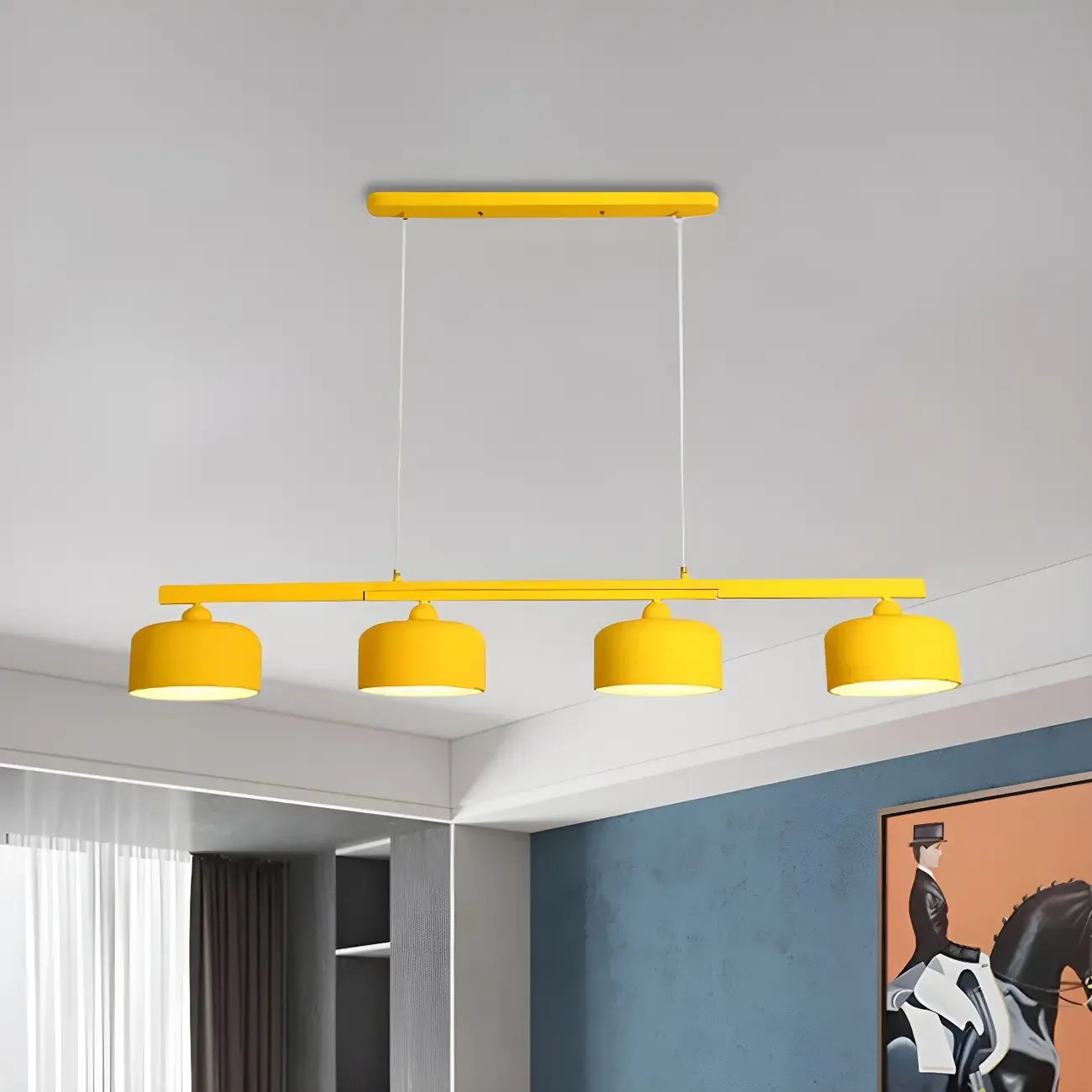 Modern Metal Drum-Shaped Pendant Light for Kitchen Image - 8