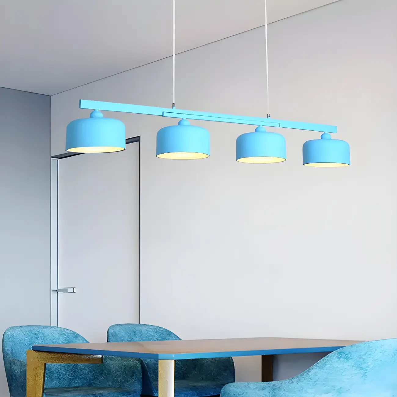 Modern Metal Drum-Shaped Pendant Light for Kitchen Image - 11 | homeyfad