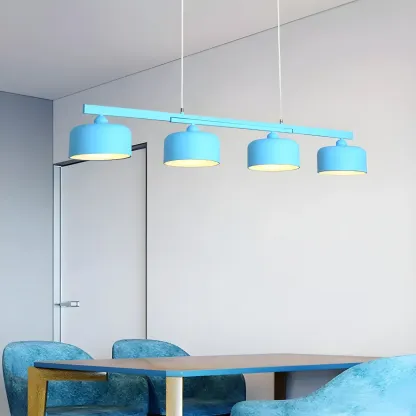 Modern Metal Drum-Shaped Pendant Light for Kitchen Image - 11