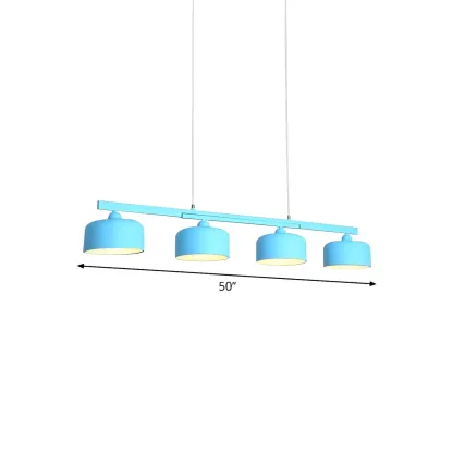 Modern Metal Drum-Shaped Pendant Light for Kitchen Image - 15