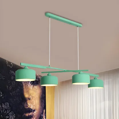 Modern Metal Drum-Shaped Pendant Light for Kitchen Image - 16
