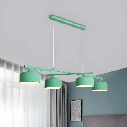 Modern Metal Drum-Shaped Pendant Light for Kitchen Image - 17