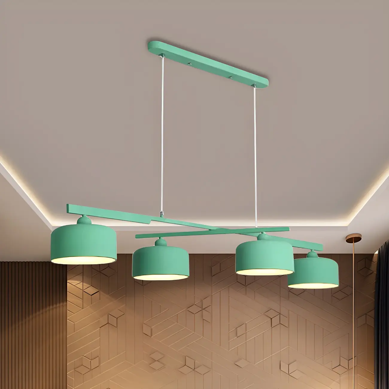 Modern Metal Drum-Shaped Pendant Light for Kitchen Image - 18 | homeyfad