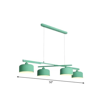 Modern Metal Drum-Shaped Pendant Light for Kitchen Image - 20