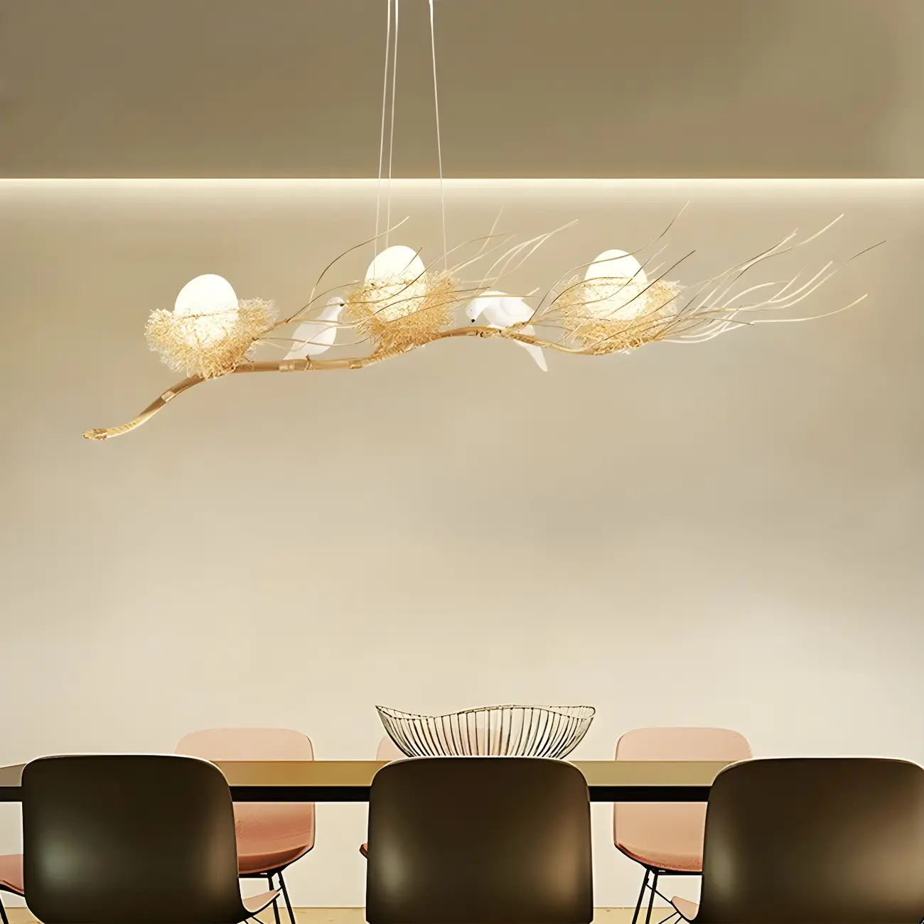 Modern Gold Metal Bird Decor Island Pendant Light Image - 1 | homeyfad