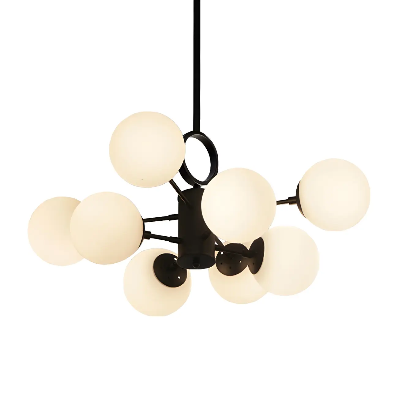 Modern Sputnik Chandelier with Frosted Glass Spheres Image - 6 | homeyfad