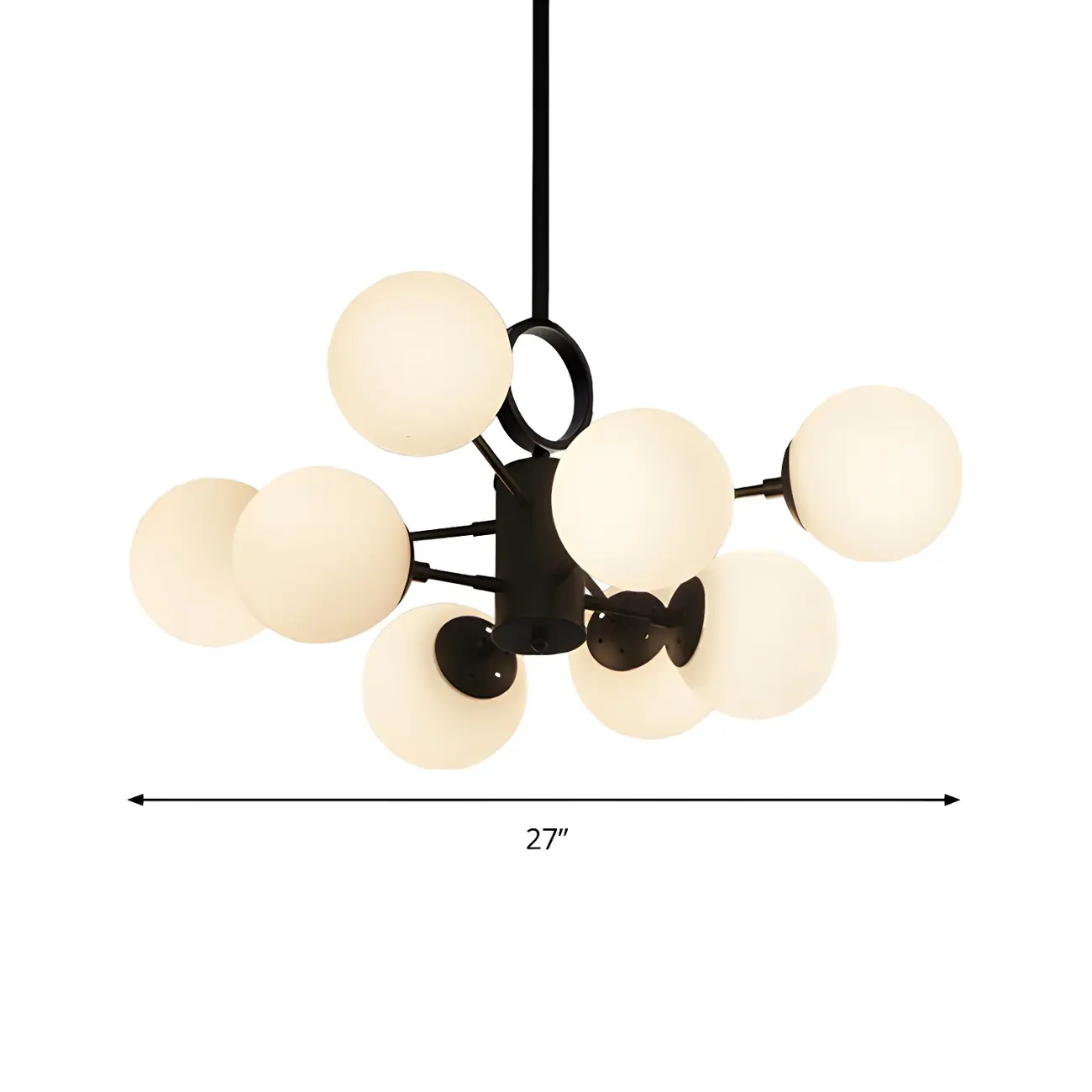 Modern Sputnik Chandelier with Frosted Glass Spheres Image - 7 | homeyfad