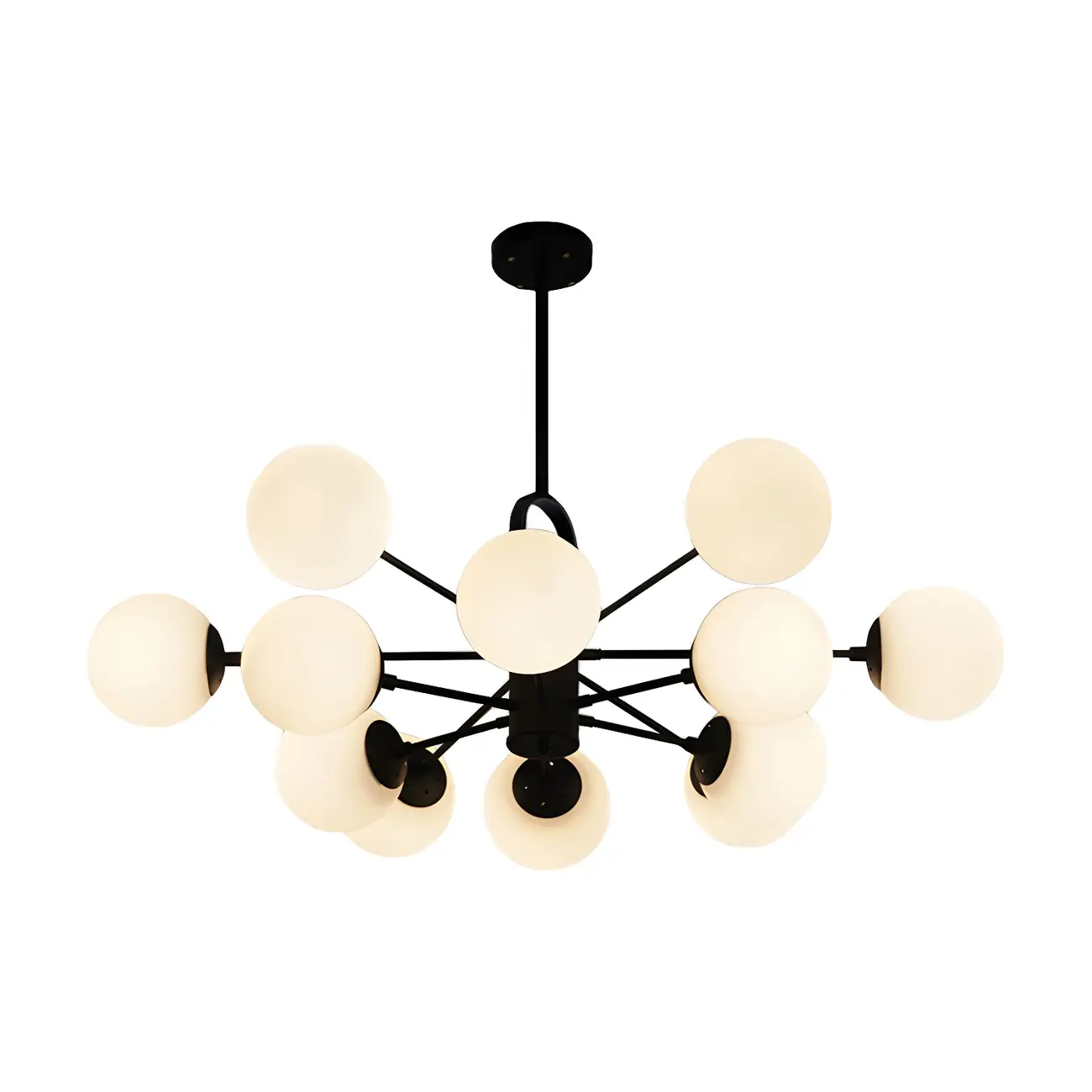 Modern Sputnik Chandelier with Frosted Glass Spheres Image - 8 | homeyfad