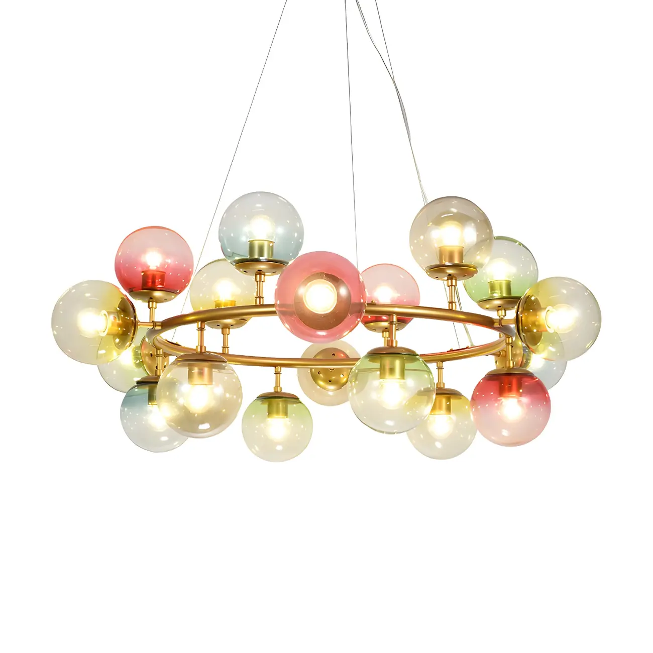 Modern Multi-Colored Ring Sphere Chandelier Image - 11 | homeyfad