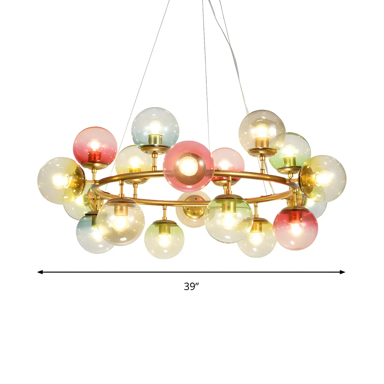 Modern Multi-Colored Ring Sphere Chandelier Image - 12 | homeyfad
