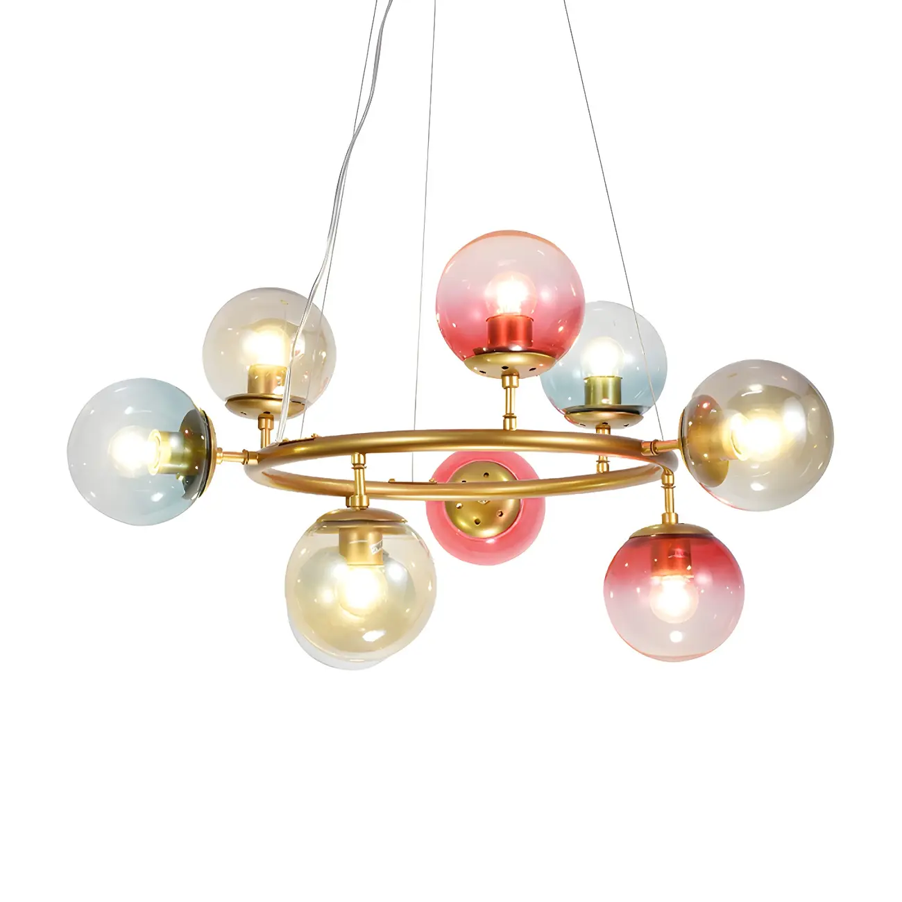 Modern Multi-Colored Ring Sphere Chandelier Image - 8 | homeyfad