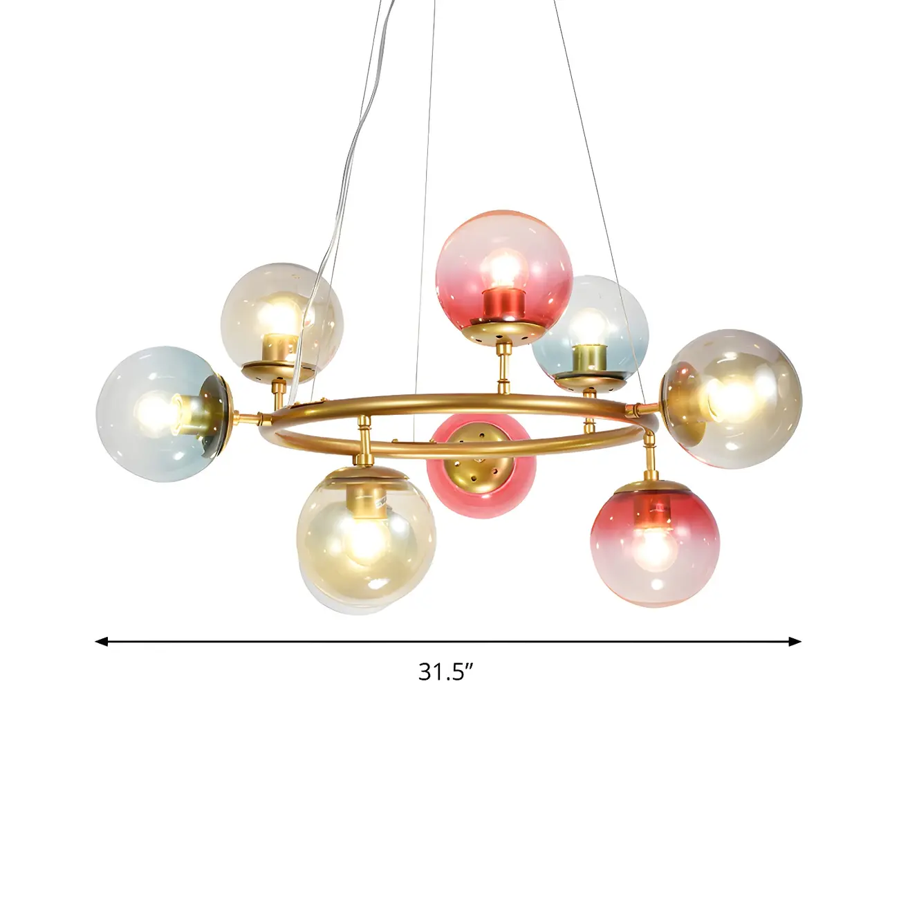 Modern Multi-Colored Ring Sphere Chandelier Image - 9 | homeyfad