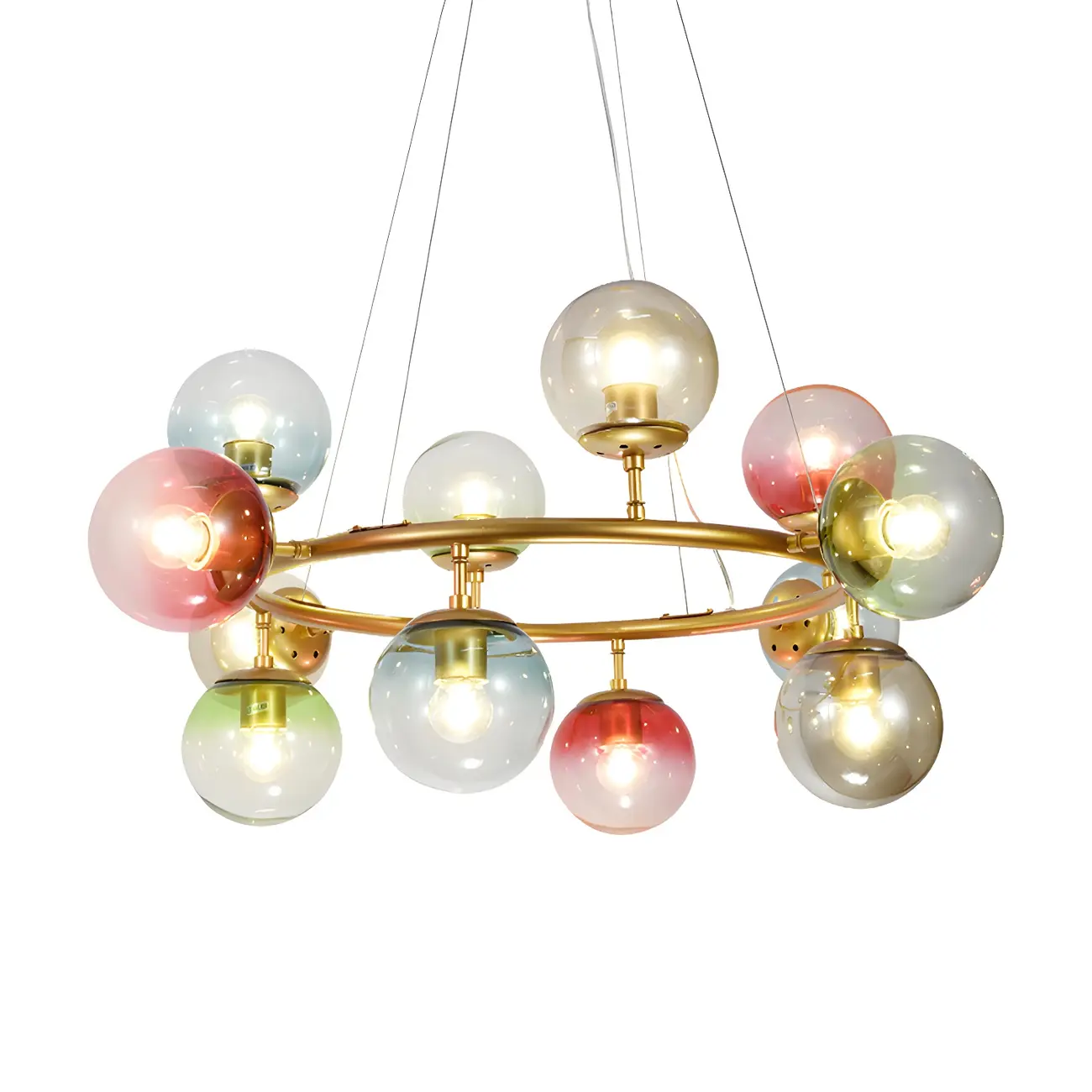 Modern Multi-Colored Ring Sphere Chandelier Image - 4 | homeyfad