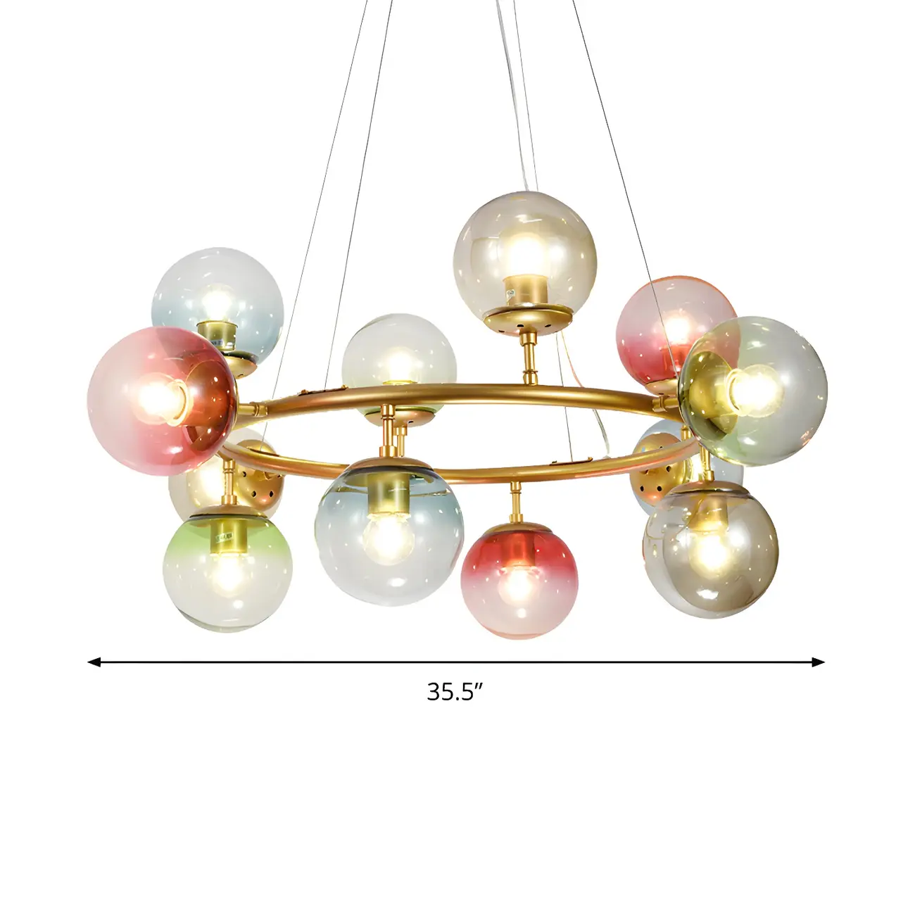 Modern Multi-Colored Ring Sphere Chandelier Image - 5 | homeyfad