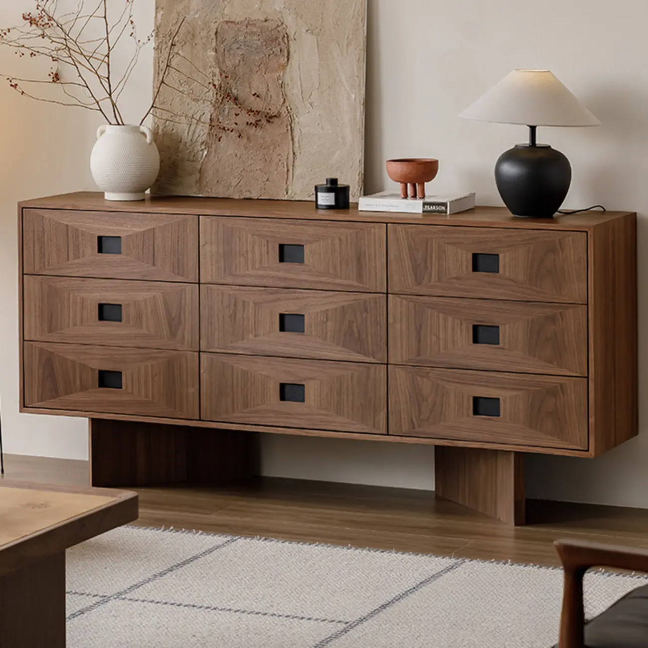71" Contemporary 9-drawer Horizontal Wood Dresser Image - 1 | homeyfad