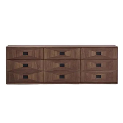 71" Contemporary 9-drawer Horizontal Wood Dresser Image - 9