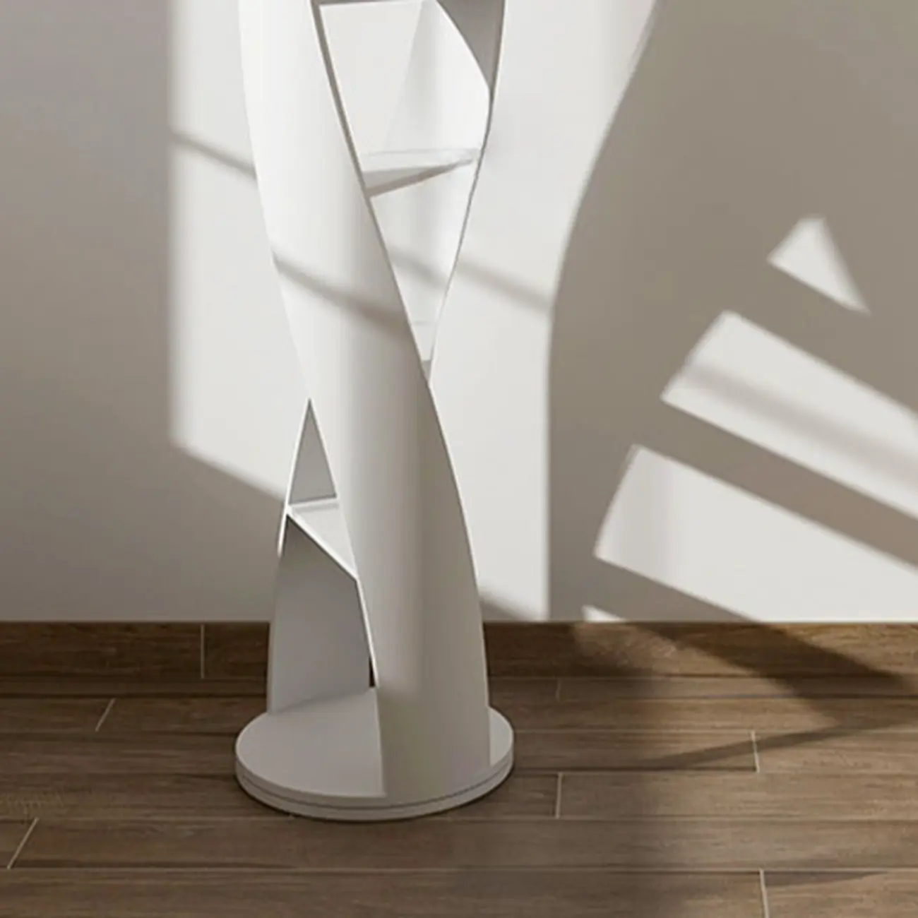 Contemporary Hourglass 5-tier Wooden Vertical Bookcase Image - 4 | homeyfad