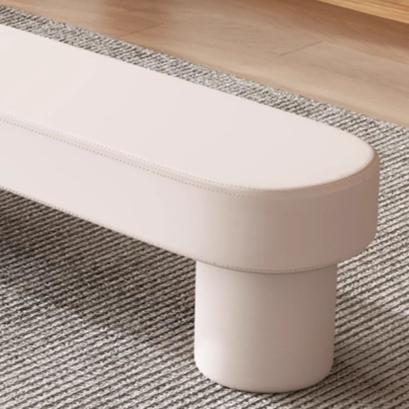 Postmodern L-shaped Padded Faux Leather Bedroom Bench Image - 10 | homeyfad