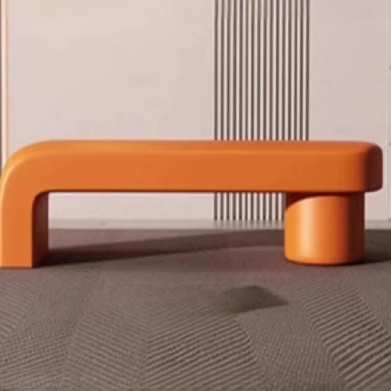 Postmodern L-shaped Padded Faux Leather Bedroom Bench Image - 11 | homeyfad