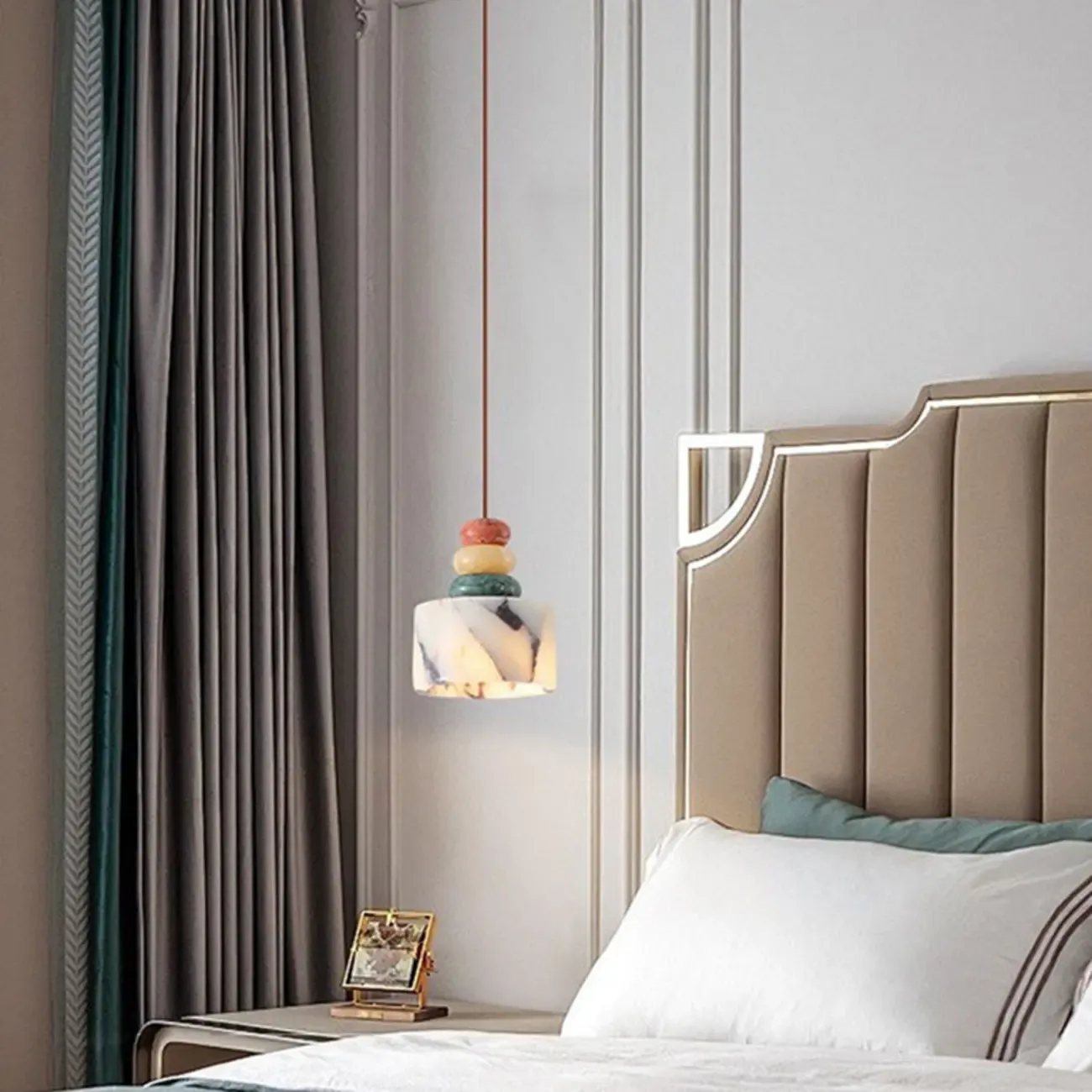 Boho Chic Artistic Geometric Bedroom Pendant Lighting Image - 4